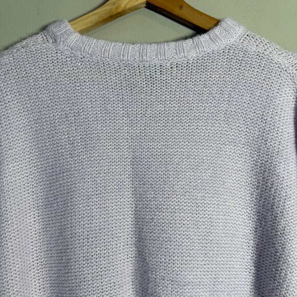 Banana Republic Chunky Cable Knit Sweater Pullover Women's Small Lilac Academia - Picture 8 of 11